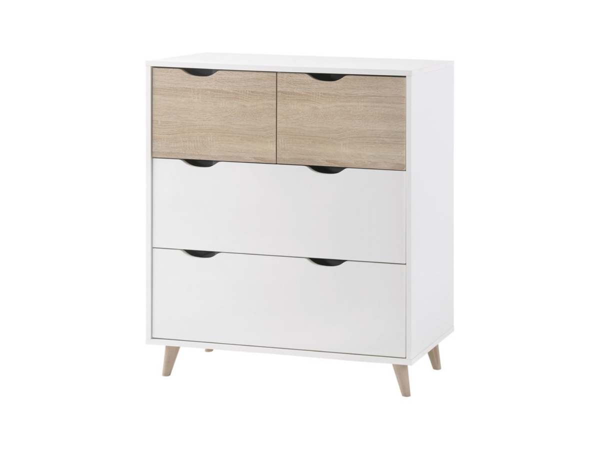 Stockholm 4-Drawer chest white-oak