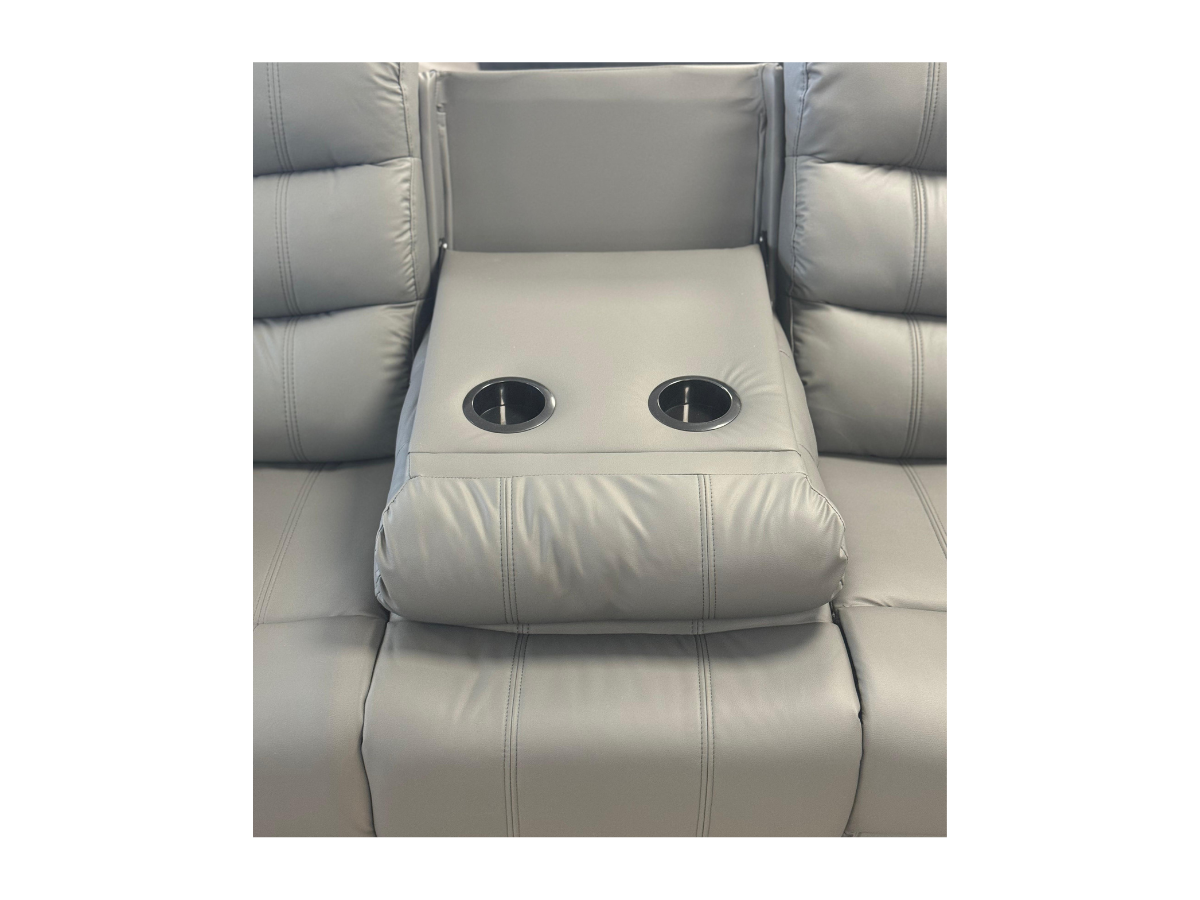 Sorrentino Grey Leather 3+2 Sofa Set