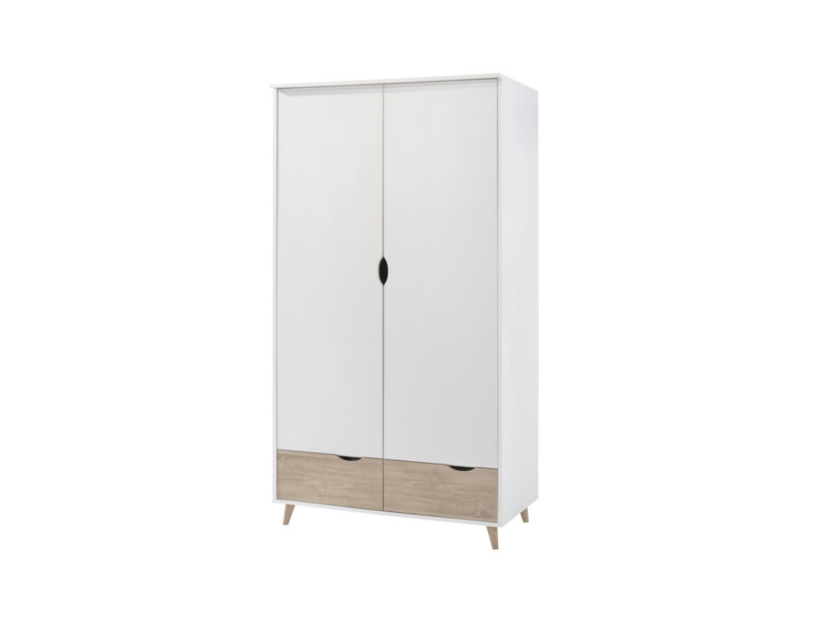 Stockholm 2-Door Wardrobe White Oak