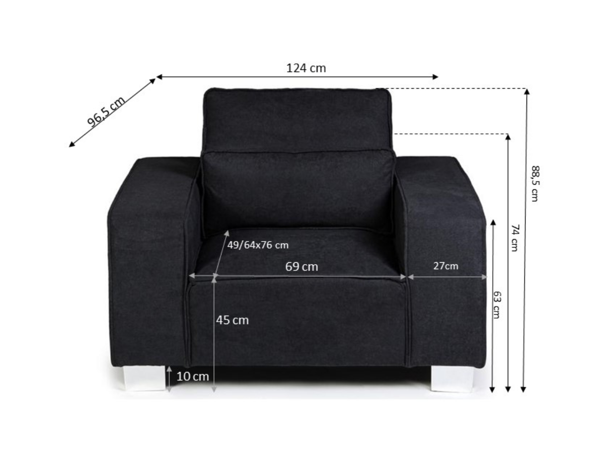 Windsor Armchair with Cushion Black