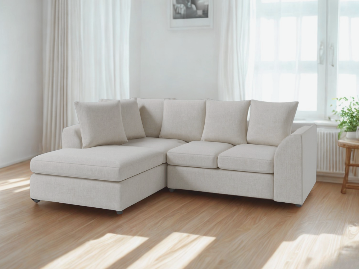 Chelsea Corner Sofa 4 Seater Left Hand Cream Fabric