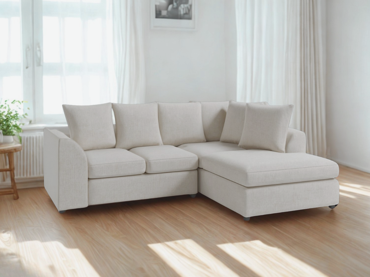 Chelsea Corner Sofa 4 Seater Right Hand Cream Fabric