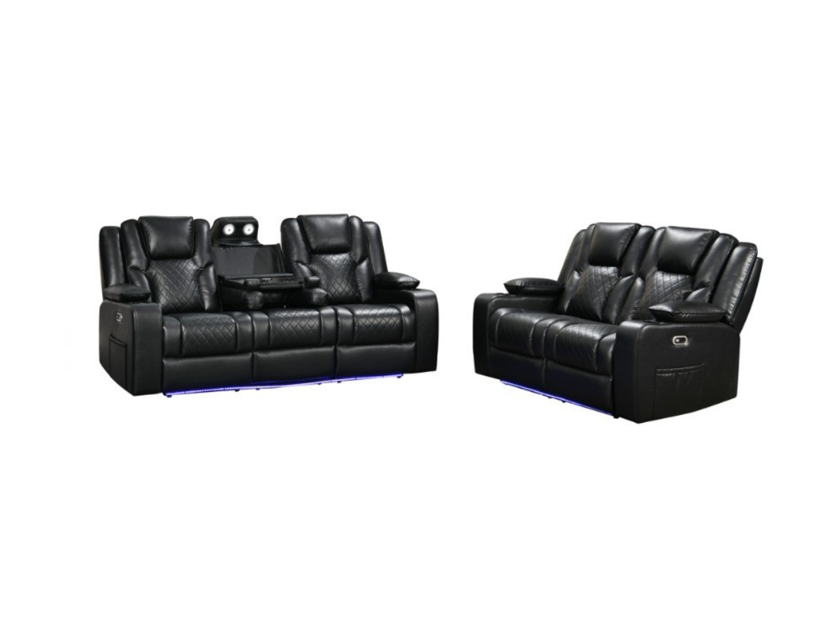 Orlando Electric Recliner 3+2 Sofa Set Aire Leather