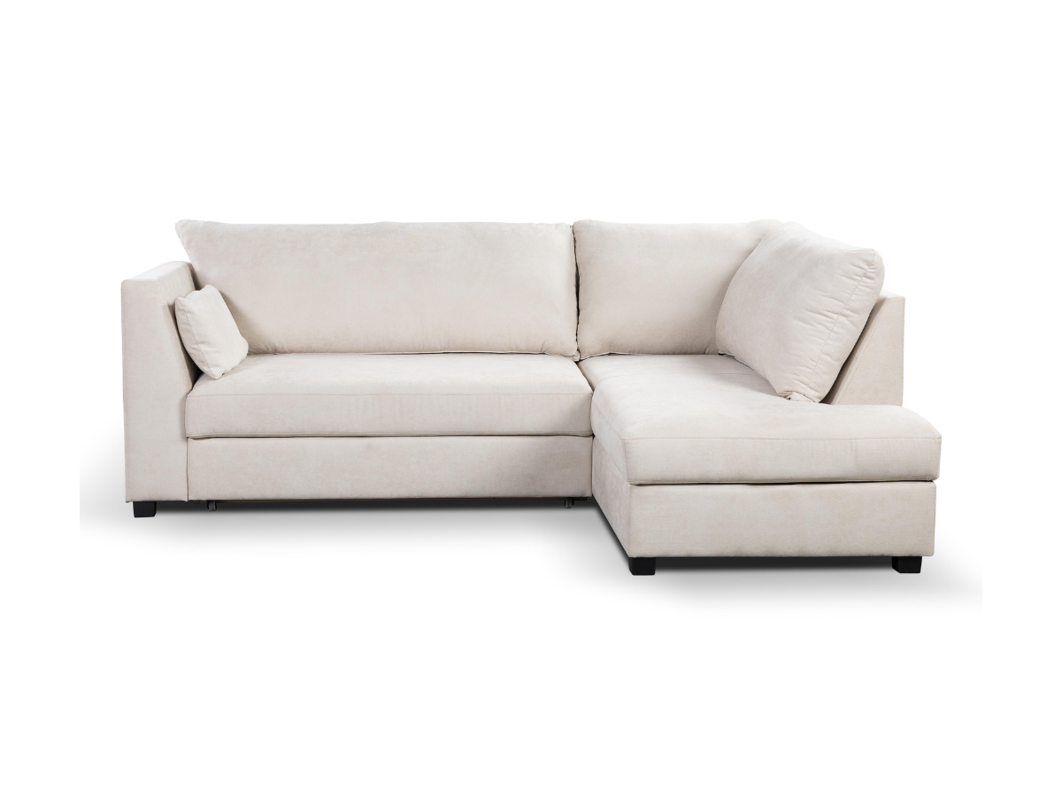 Grace L Shape Sofa Bed Cream With Storage