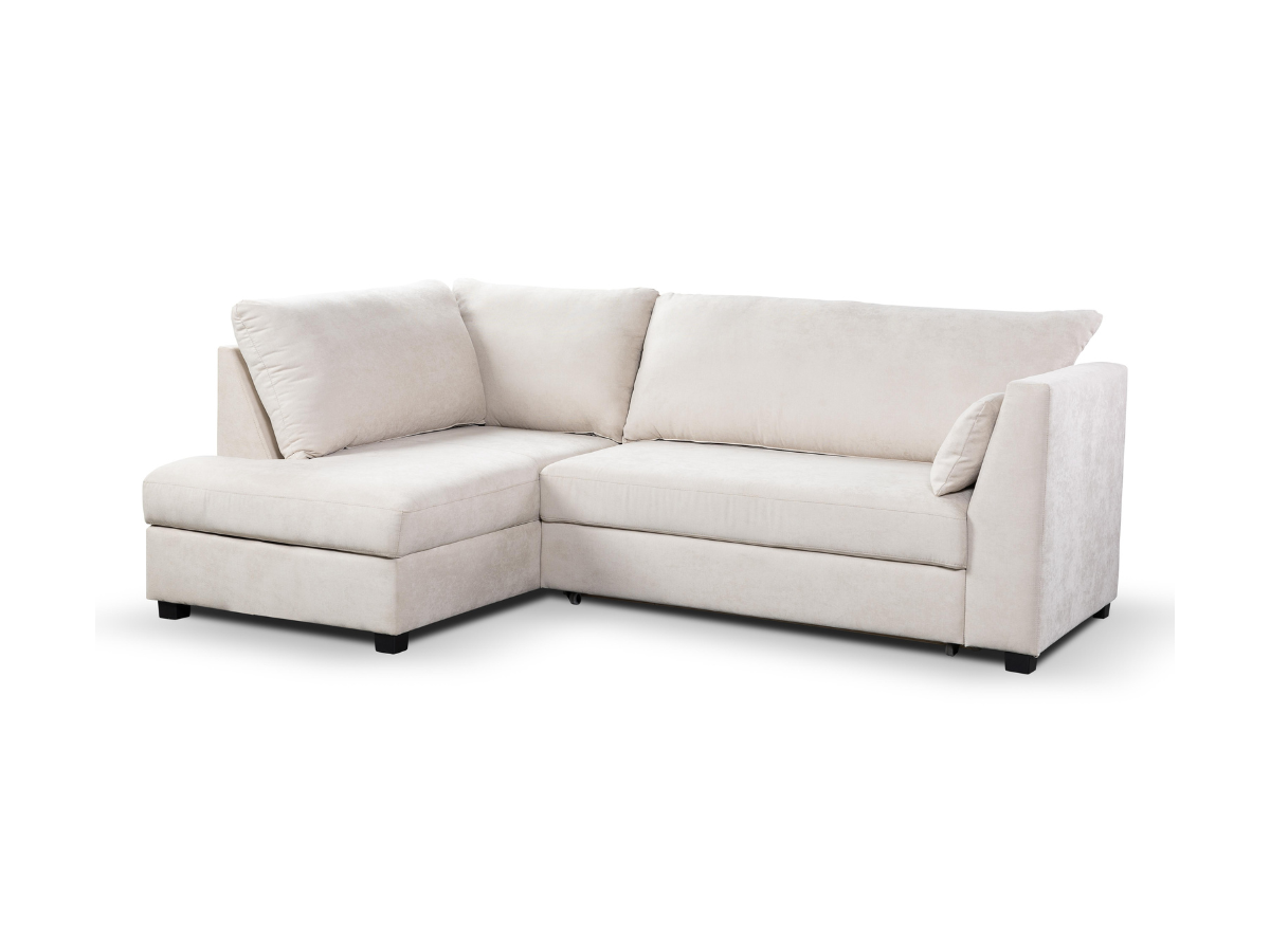 Grace L Shape Sofa Bed Cream With Storage