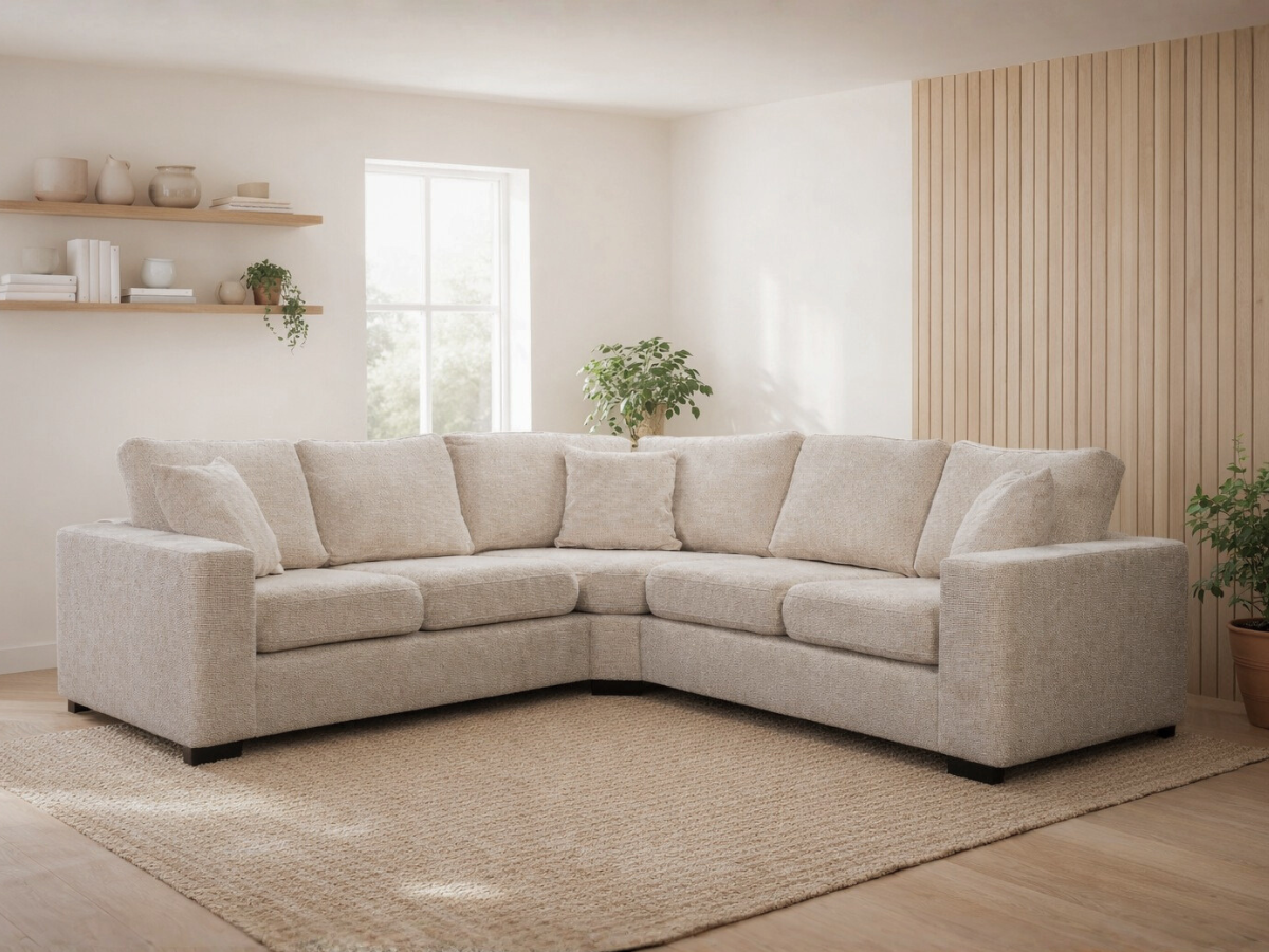 Marlow Corner Sofa Cream Enzo Fabric