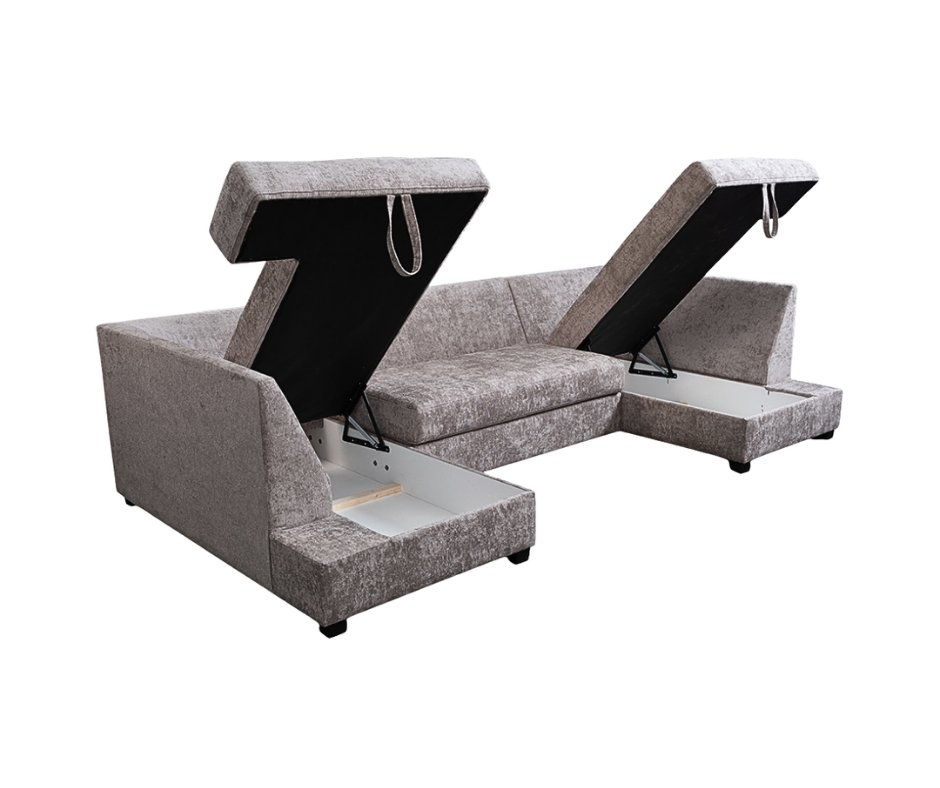 Meri Truffle U Shape Sofa Bed With Storage Chenille