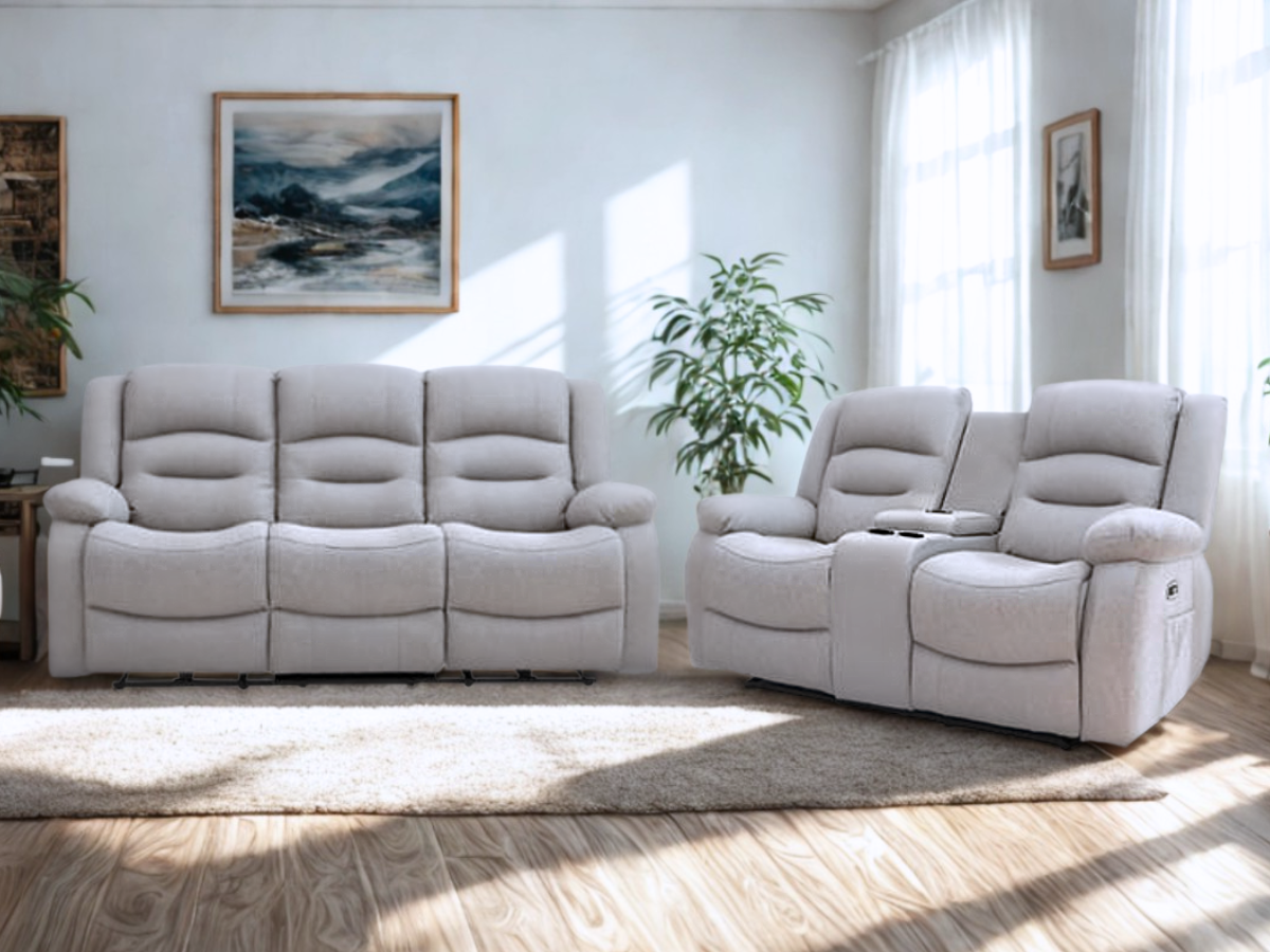Saxon 3+2 Electric Recliner Sofa Set