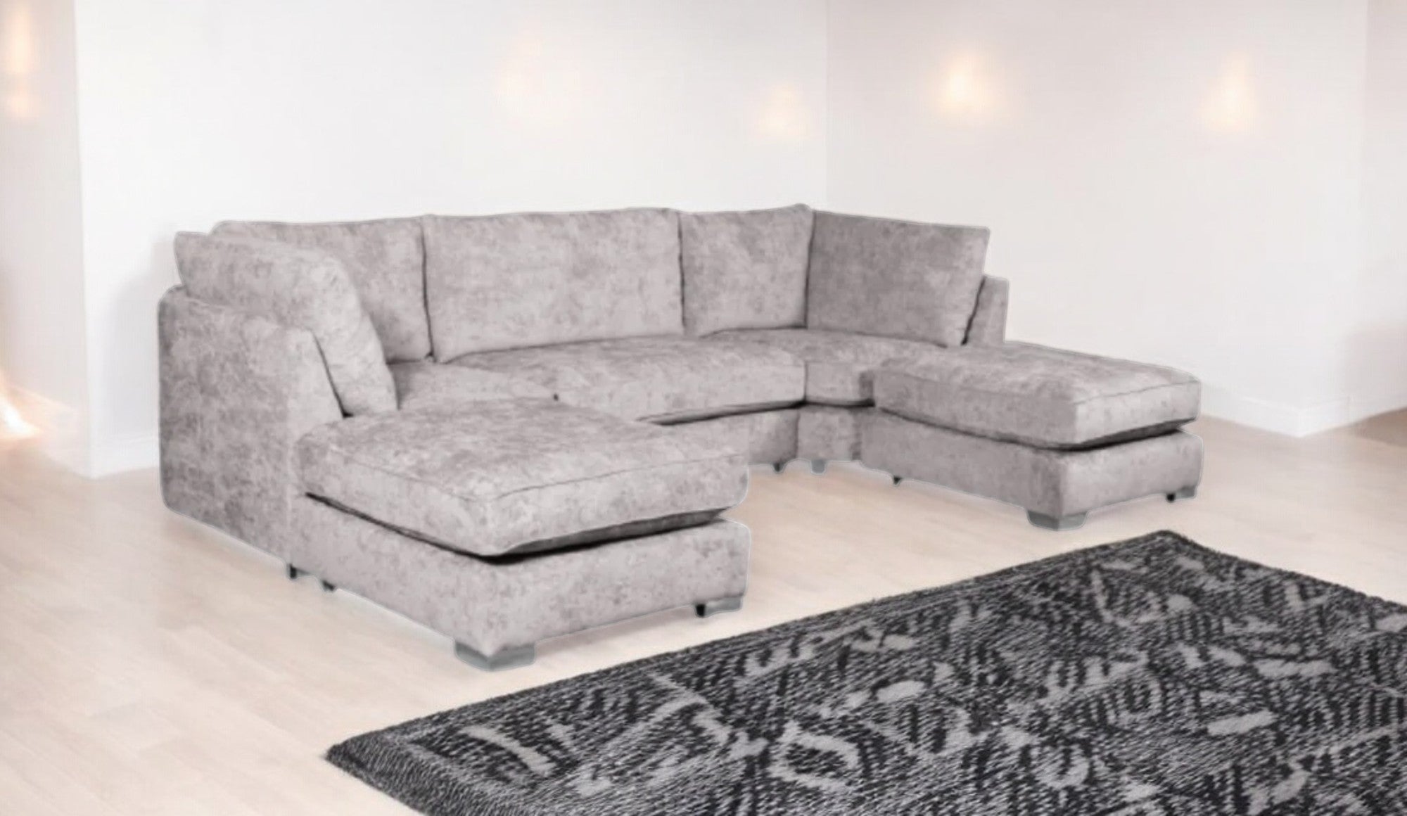 Brixton Full Back U Shape Corner Truffle Luxury Chenille