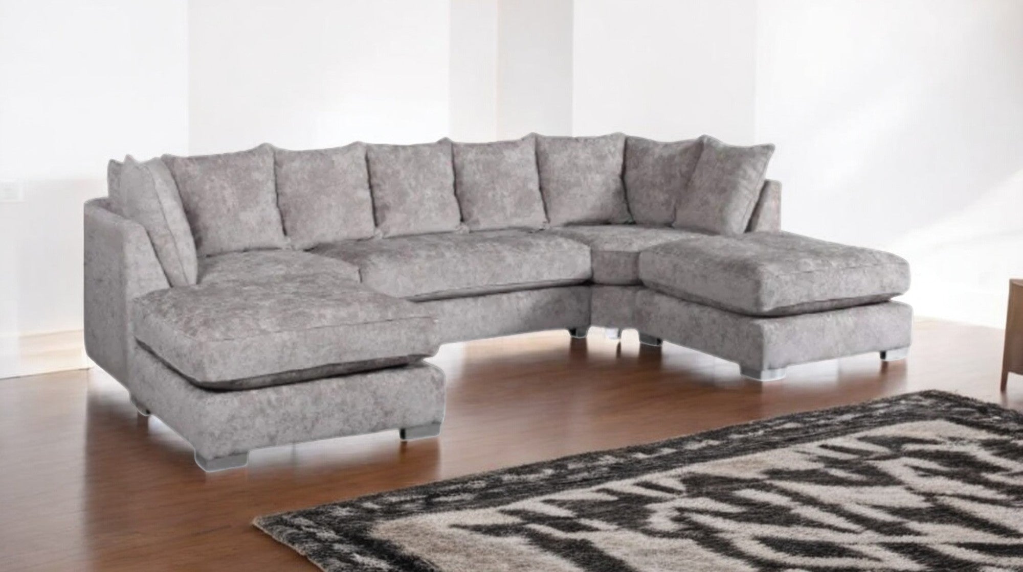 London U Shape Corner Truffle Luxury Chenille