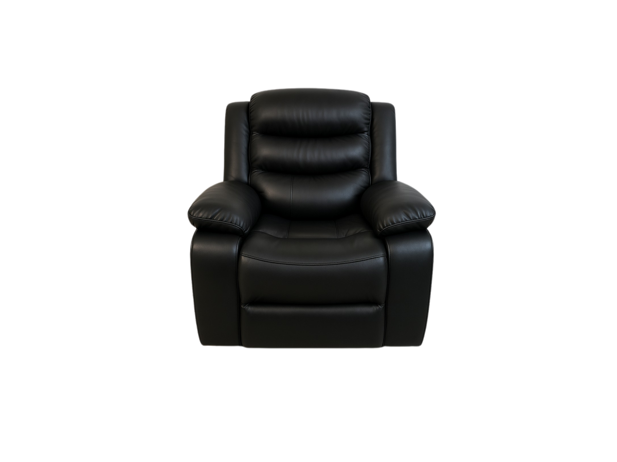 Roma Black Leather Recliner Arm Chair