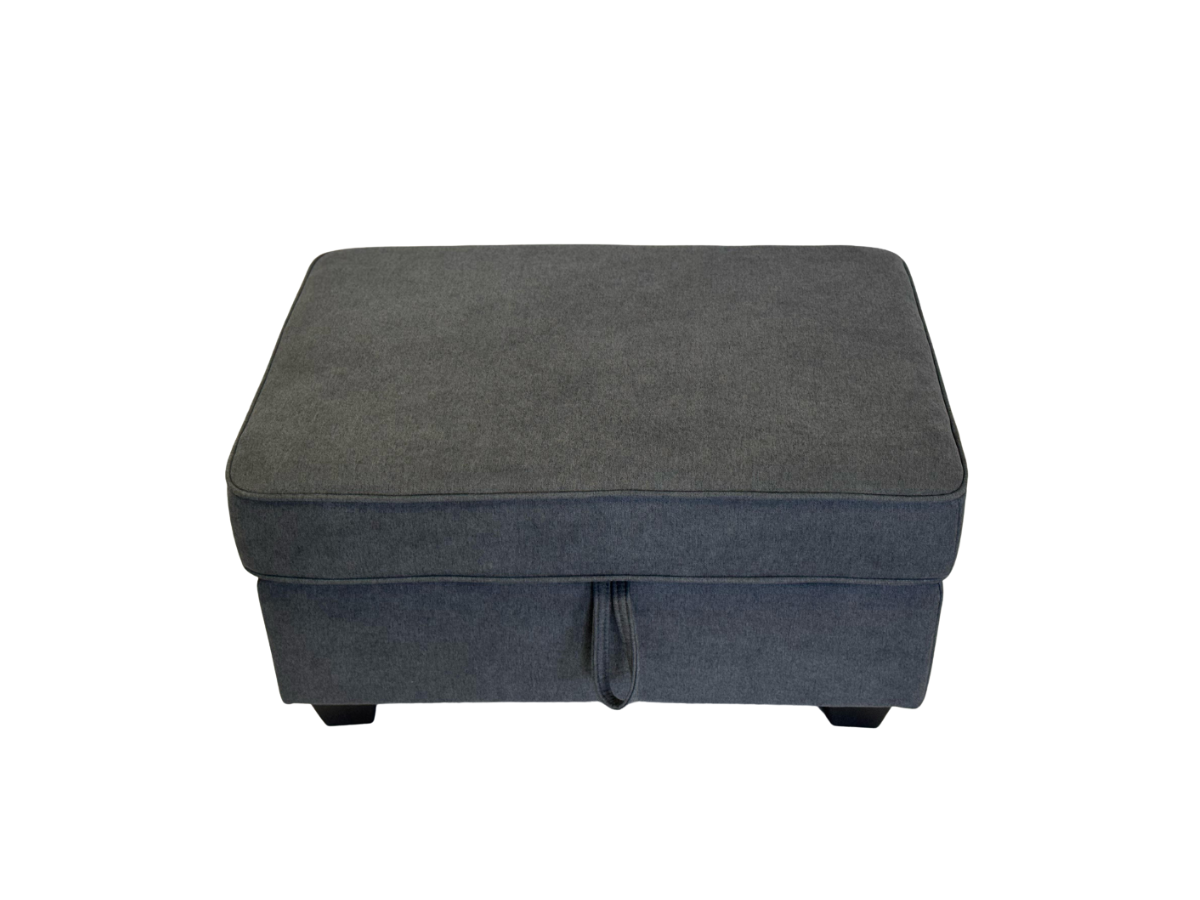 Sorrentino Footstool With Storage Grey Chenille