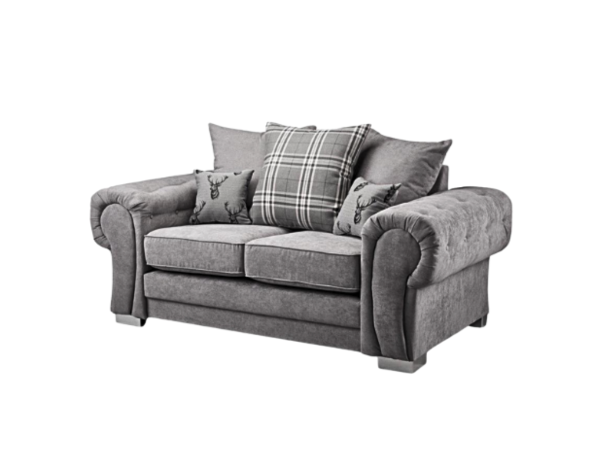Verona Scatter Grey Fabric 2 Seater Sofa