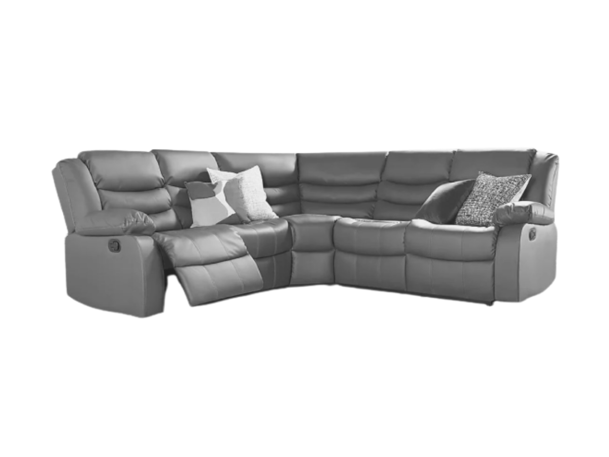 Sorrentino Grey Leather Corner Sofa