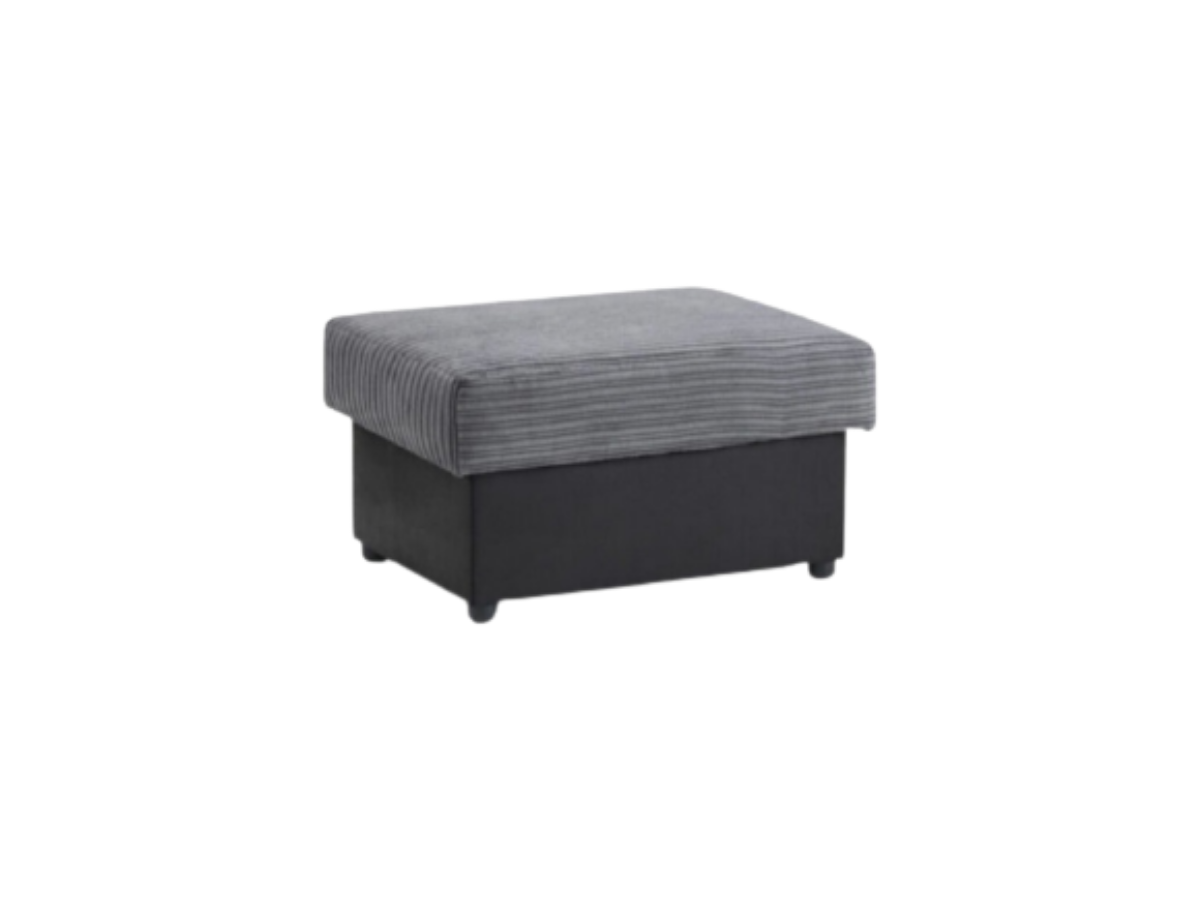 Logan Black/Grey Fabric FootStool