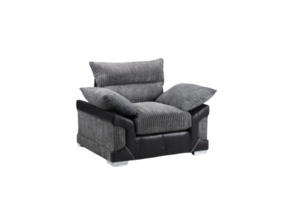 Logan Black/Grey Fabric Arm Chair