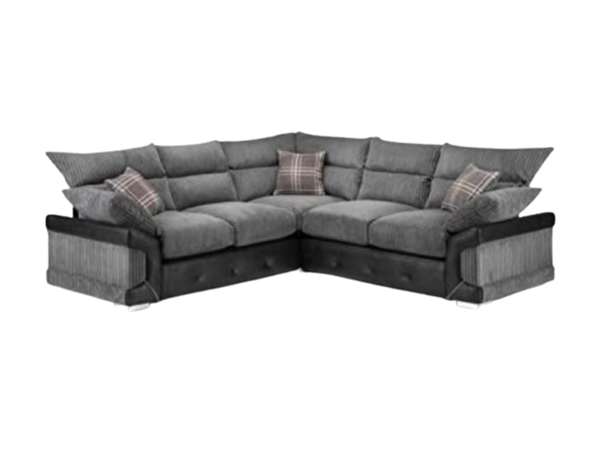 Logan Black/Grey Fabric Corner Sofa