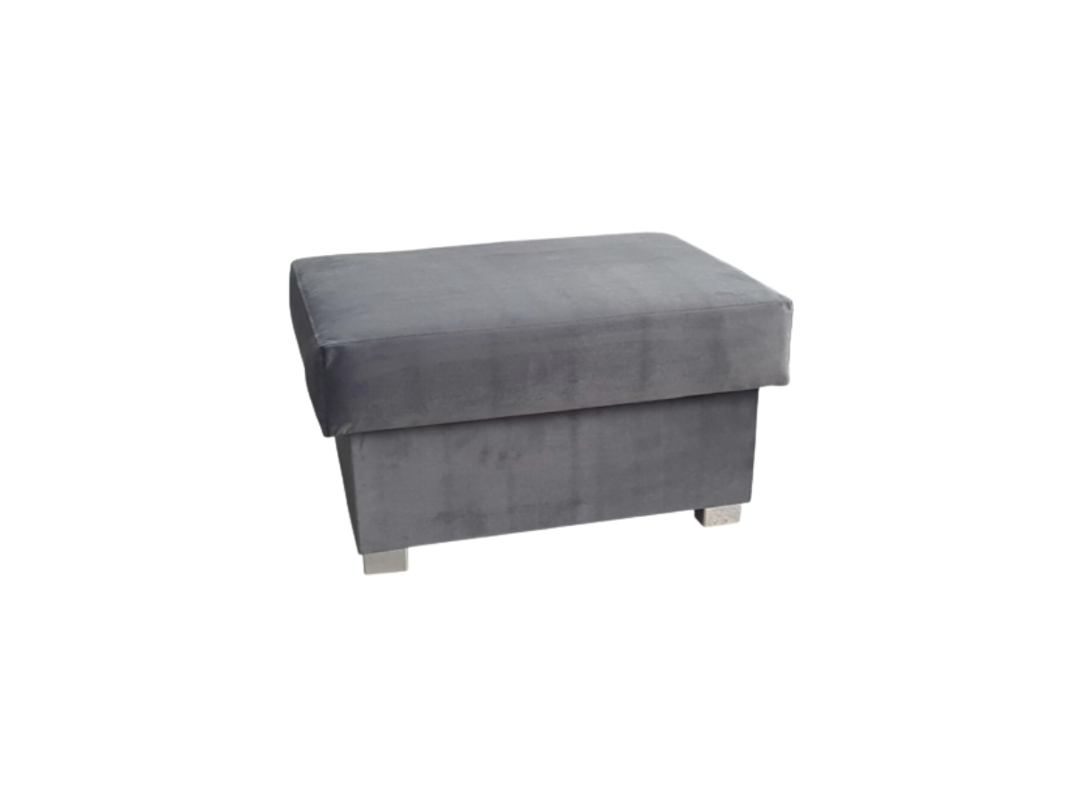 Olympia Footstool Grey Plush
