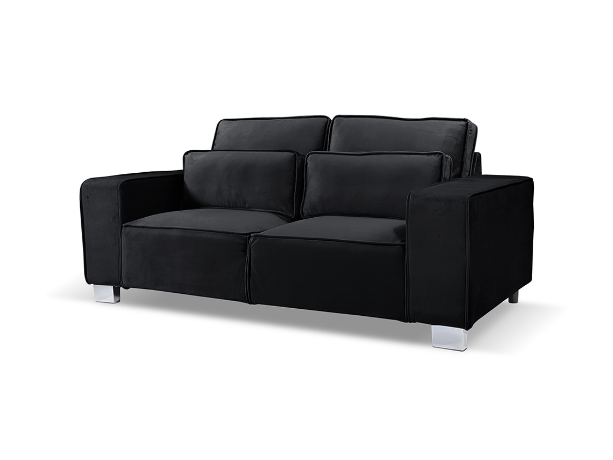 Sloane Black 3+2 Sofa Set Plush Velvet