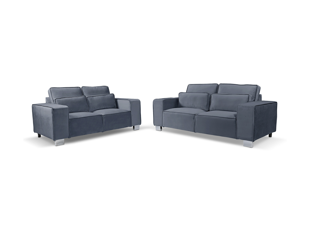 Sloane Grey 3+2 Sofa Set Plush Velvet