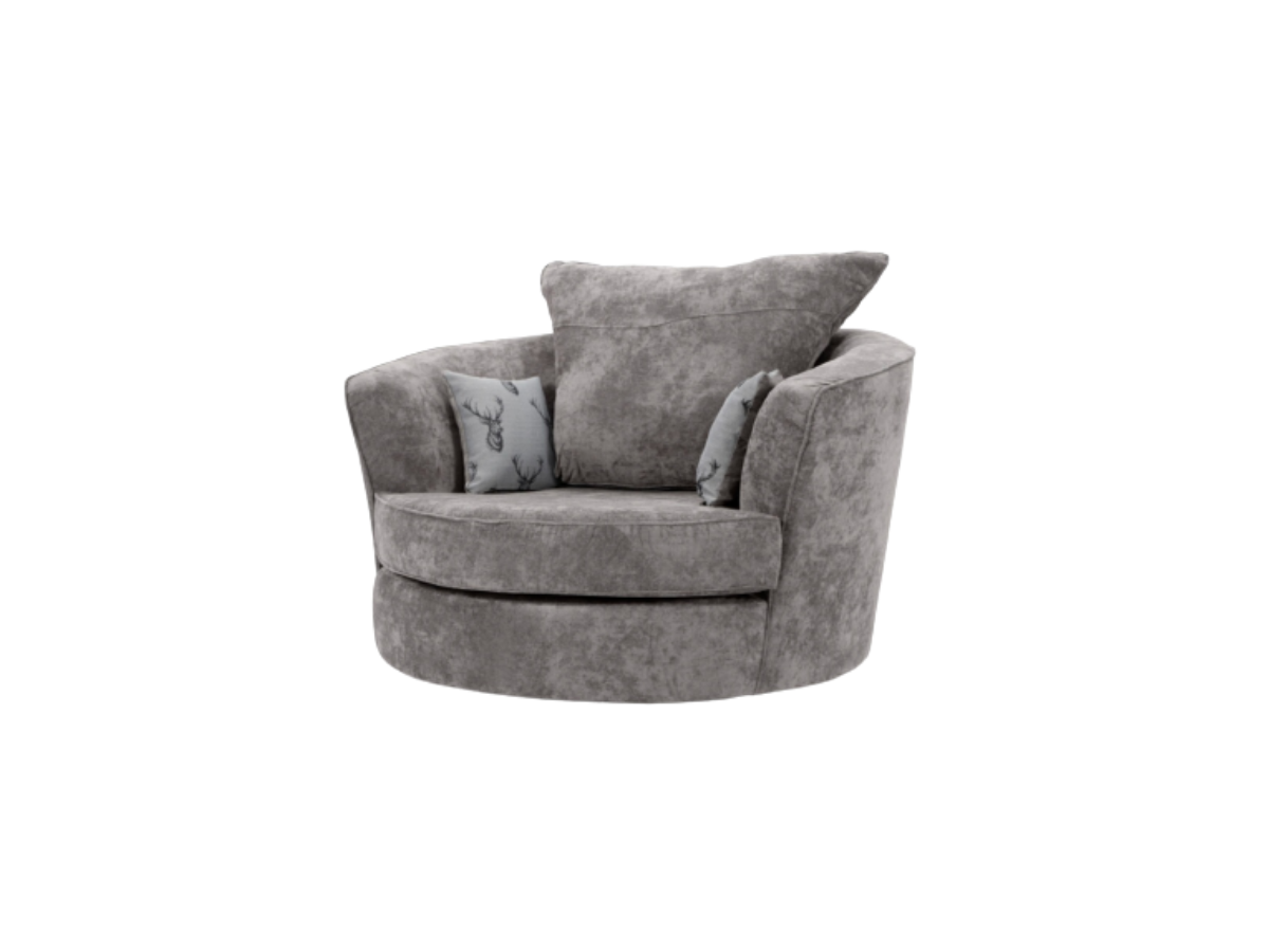 Verona Grey Fabric Swivel Chair