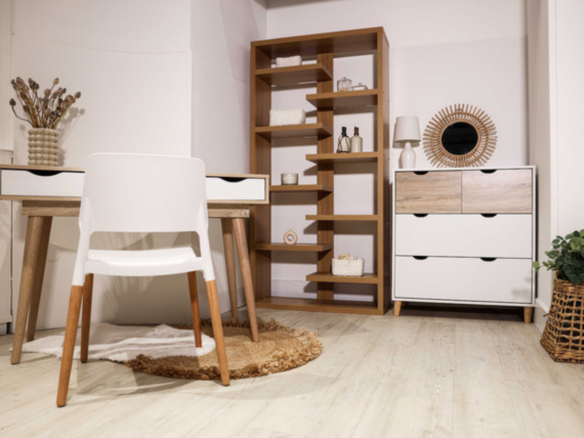 Stockholm 4-Drawer chest white-oak