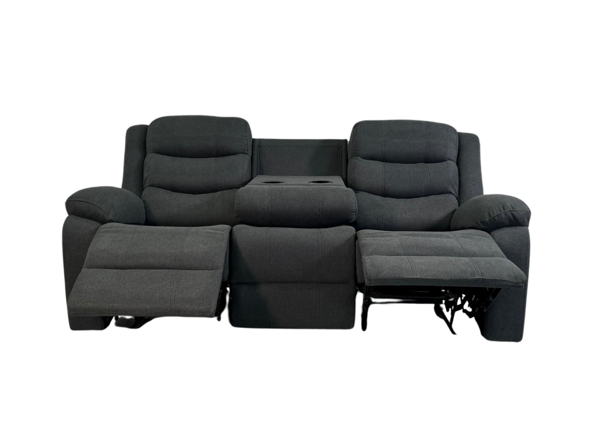 Sorrentino Grey Fabric 3 Seater Recliner Sofa