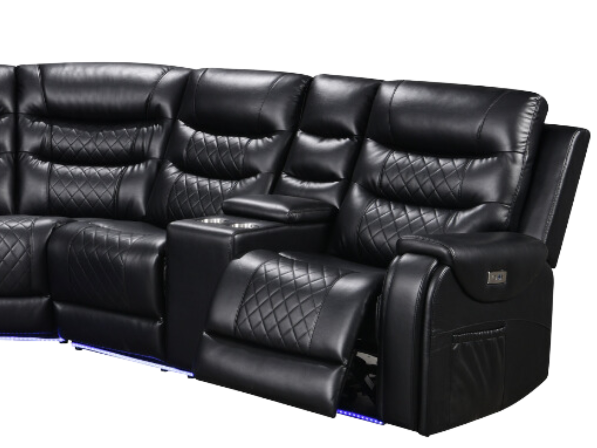 Forbes Electric Recliner Corner Leather Sofa