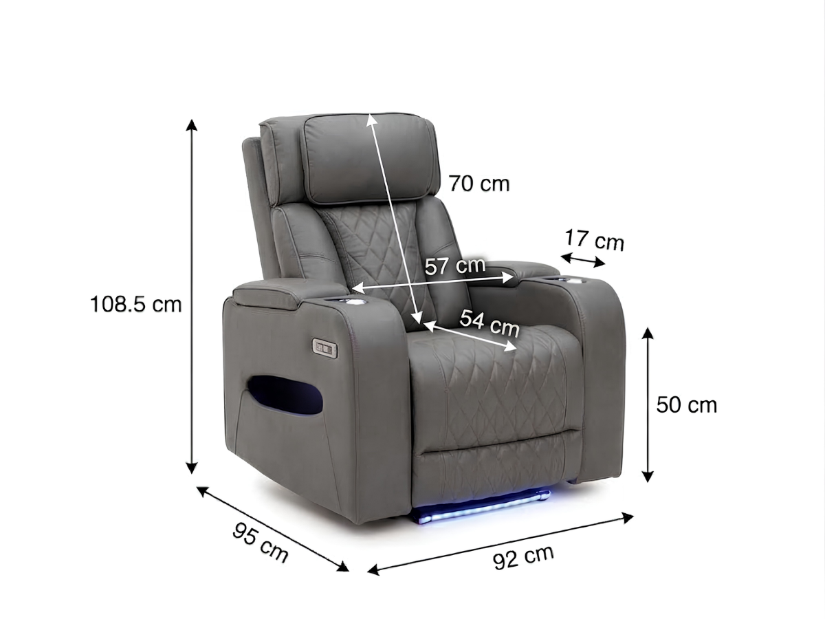 grey leather recliner chair dimensions
power recliner  massage chair