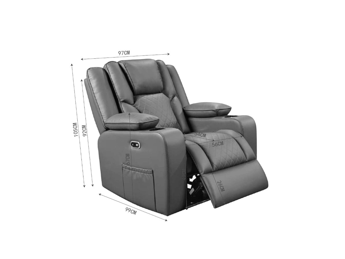 electric recliner armchair
grey leather electric recliner chair