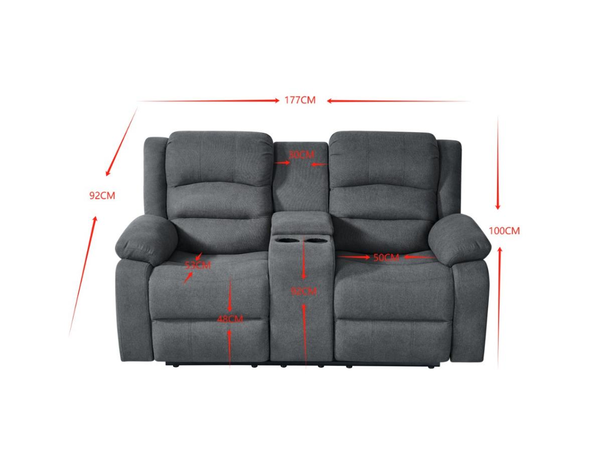 Grey fabric electric recliner
electric recliner 2 seater sofa
power reclining sofa