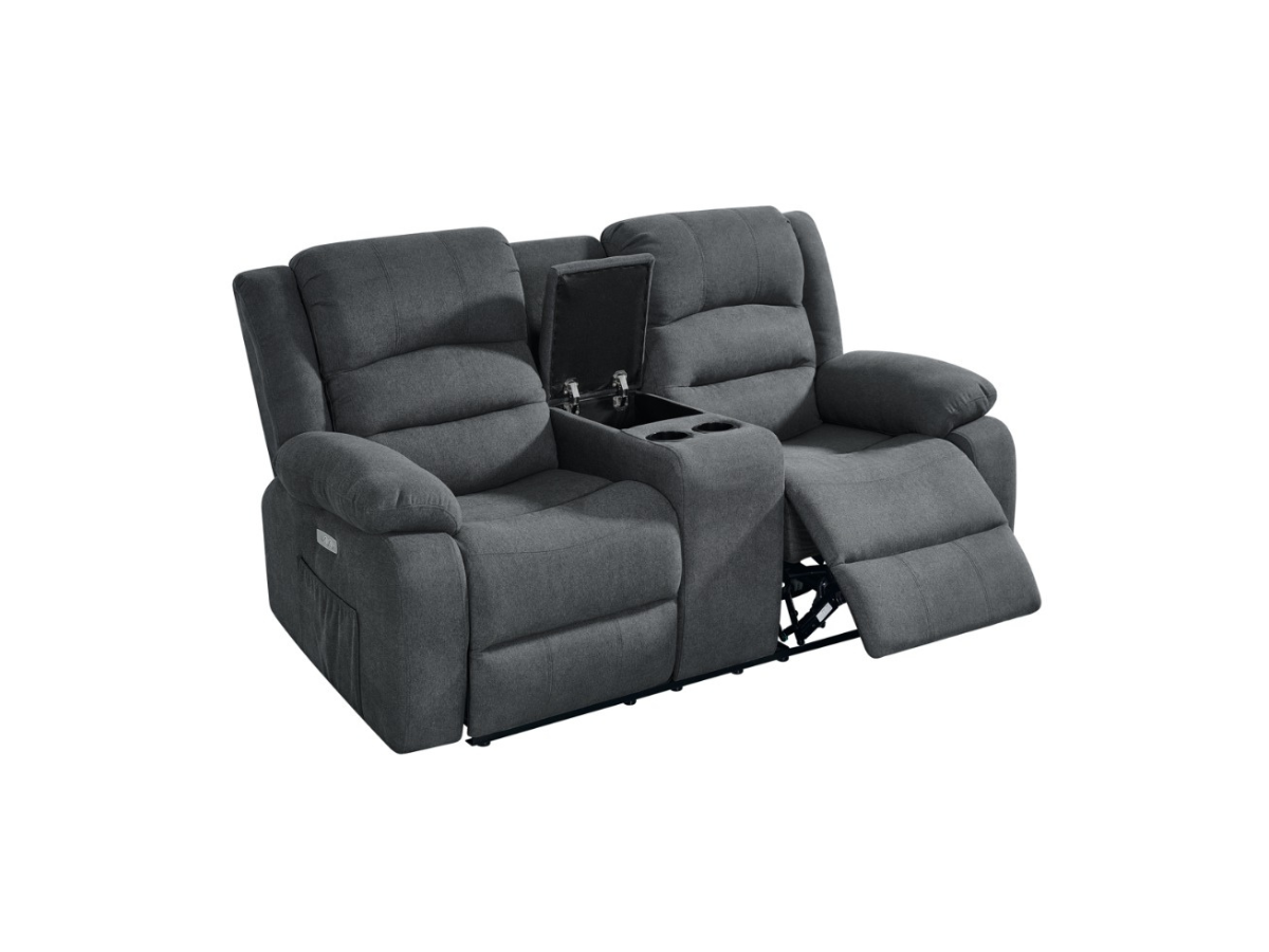 Flora Grey Fabric Electric Recliner 2 Seater Sofa
