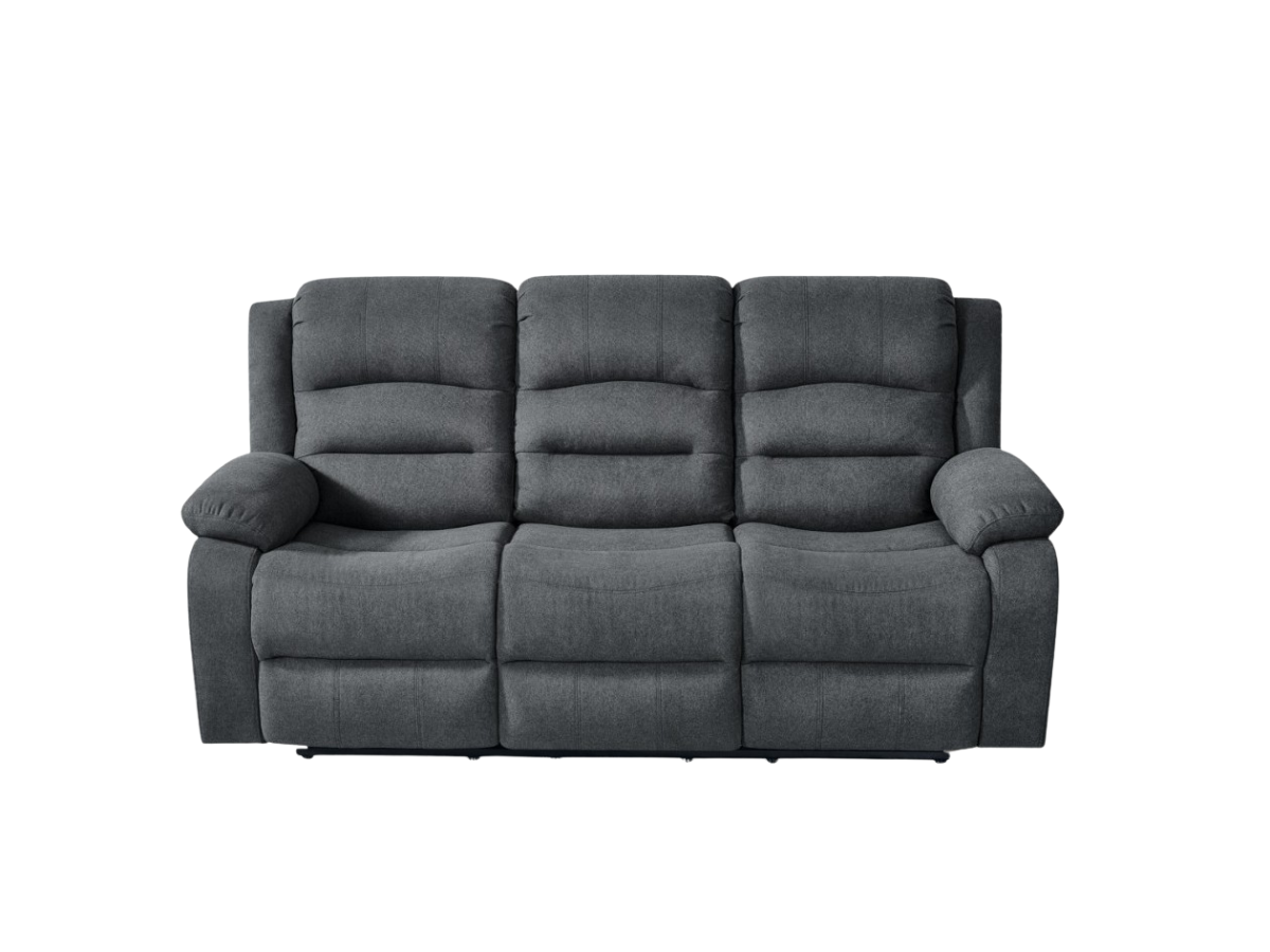 Flora Grey Fabric Electric Recliner 3 Seater Sofa
