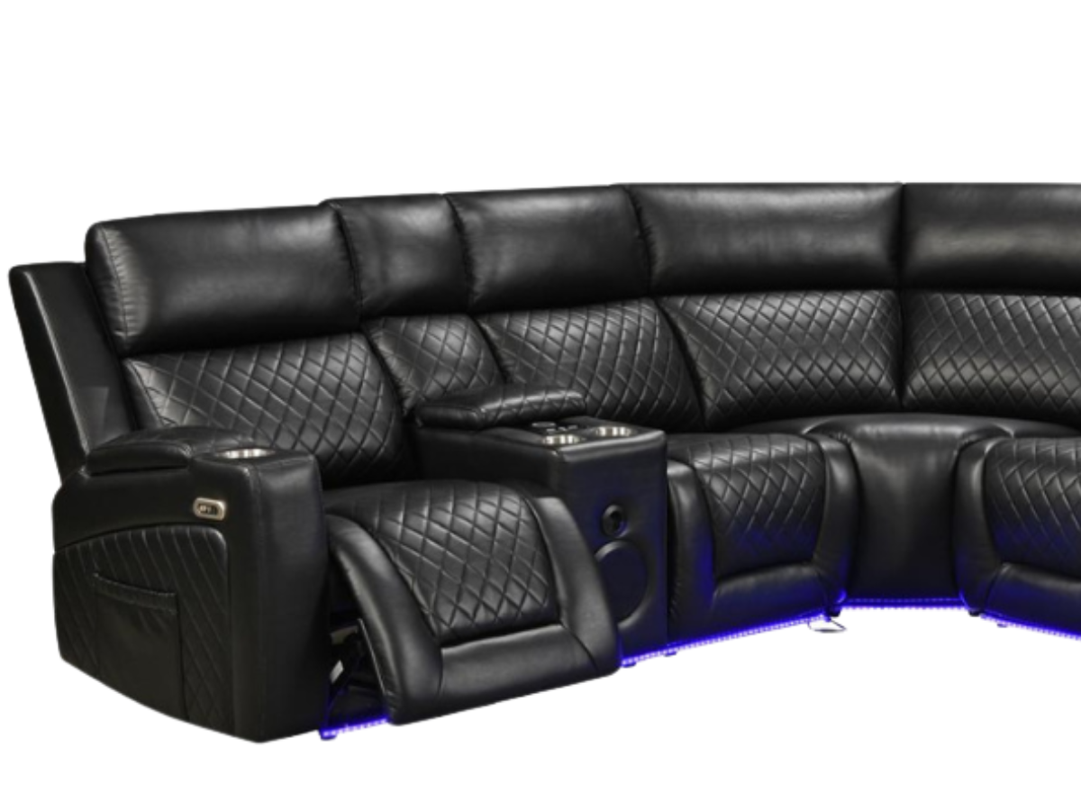 Foster Electric Recliner Corner Leather Sofa