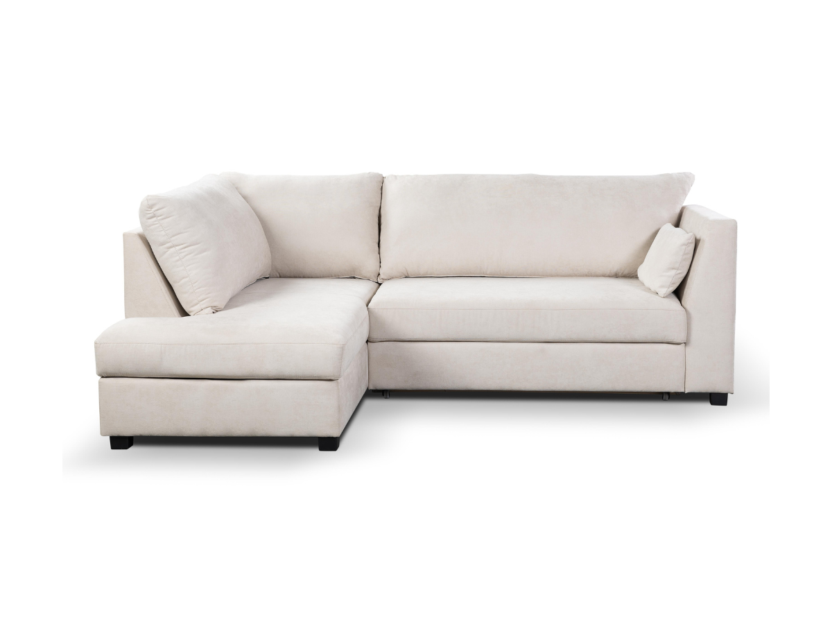 Grace L Shape Sofa Bed Cream With Storage