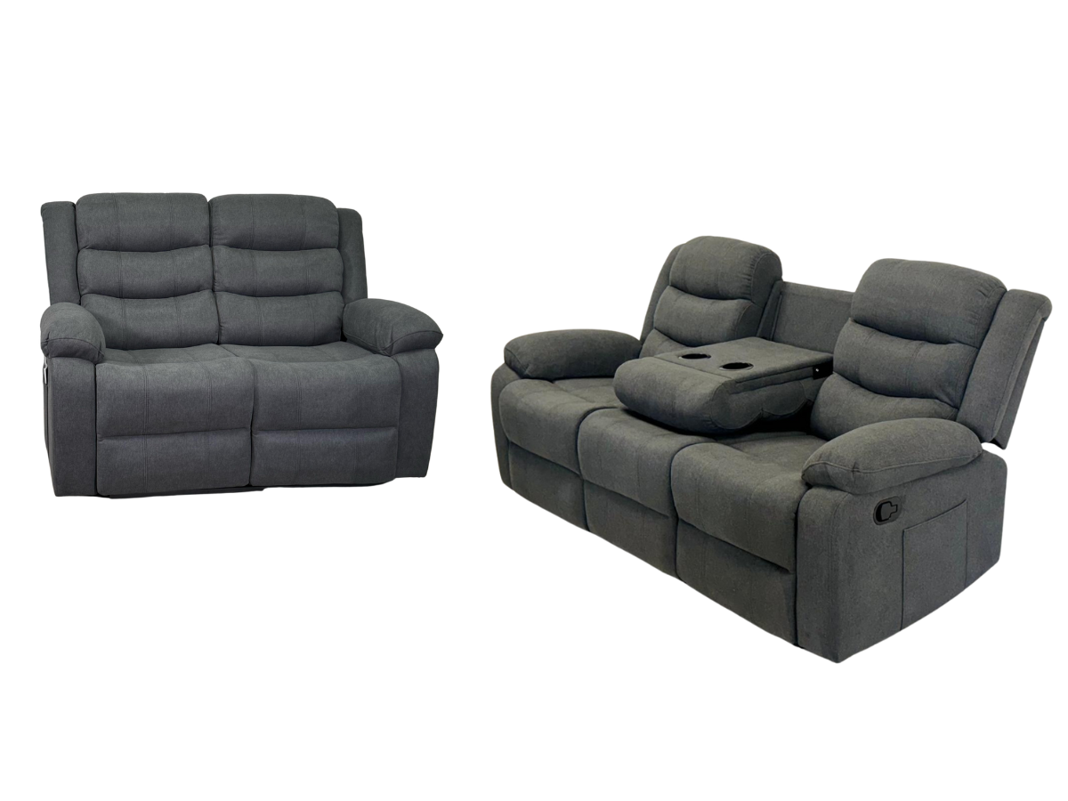 Sorrentino Grey Fabric 3+2 Sofa Set