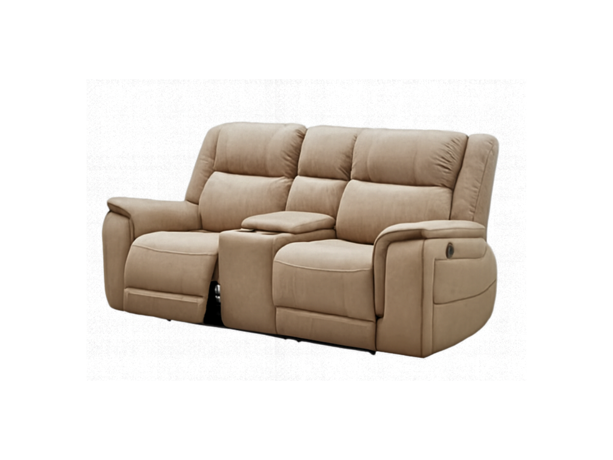 Hanna Beige Electric Recliner 3+2 Sofa Set Micro Fabric