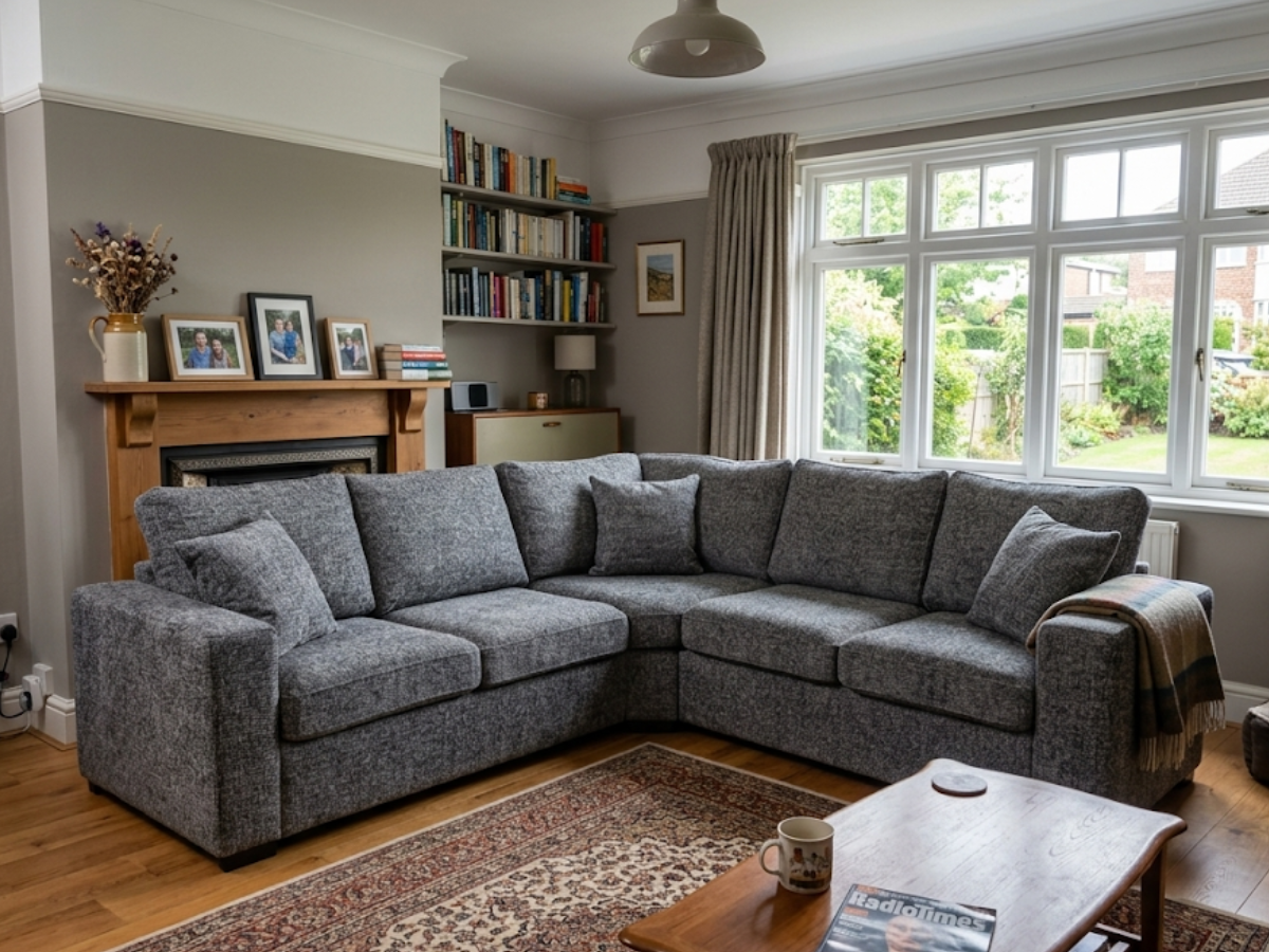 Grey fabric corner sofa
Fabric corner 5 seater sofa