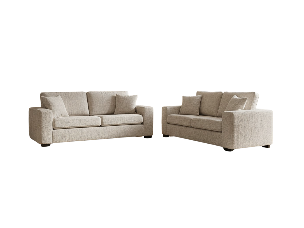 Marlow Sofa Set 3+2 Cream Enzo Fabric