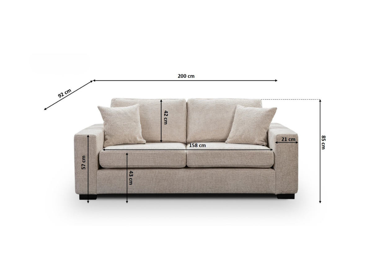 Cream fabric sofa 3 seater