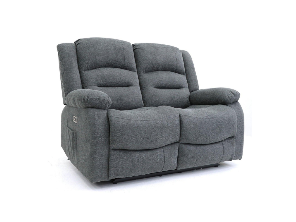 Napoli Grey Fabric Electric Recliner 2 Seater Sofa