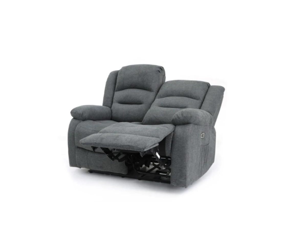 Napoli Grey Fabric Electric Recliner 2 Seater Sofa