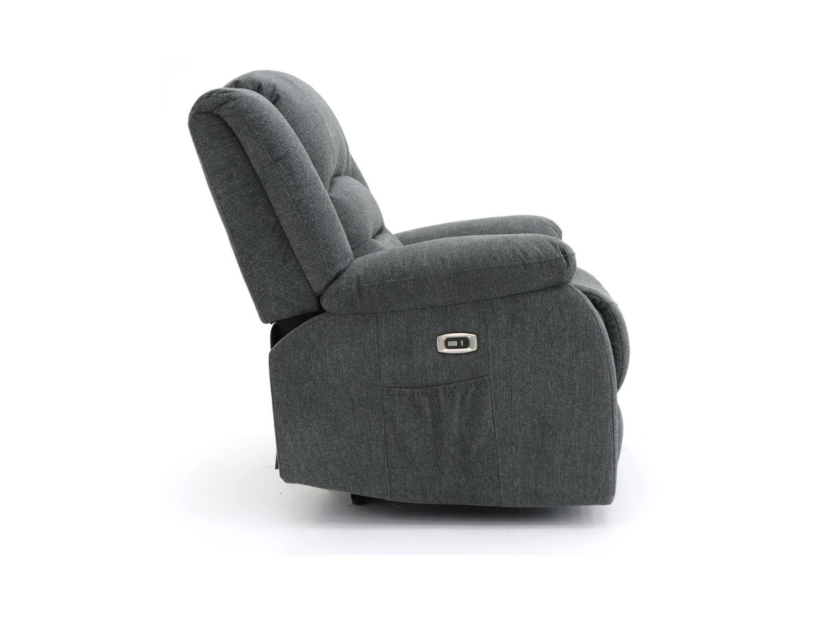 Napoli Grey Fabric Electric Recliner Armchair