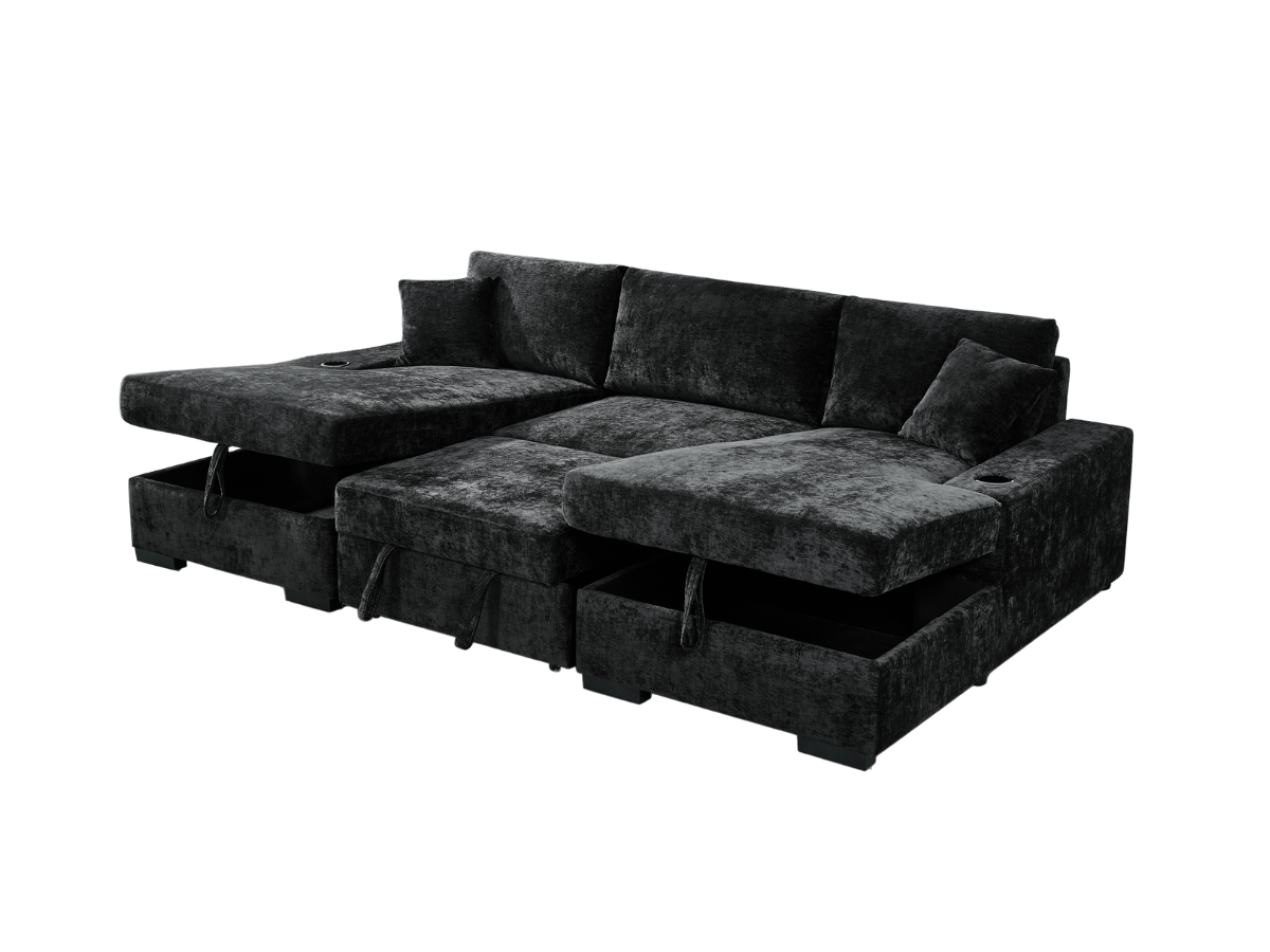 Black Cinema sofa bed
U shaped sofa bed with storage