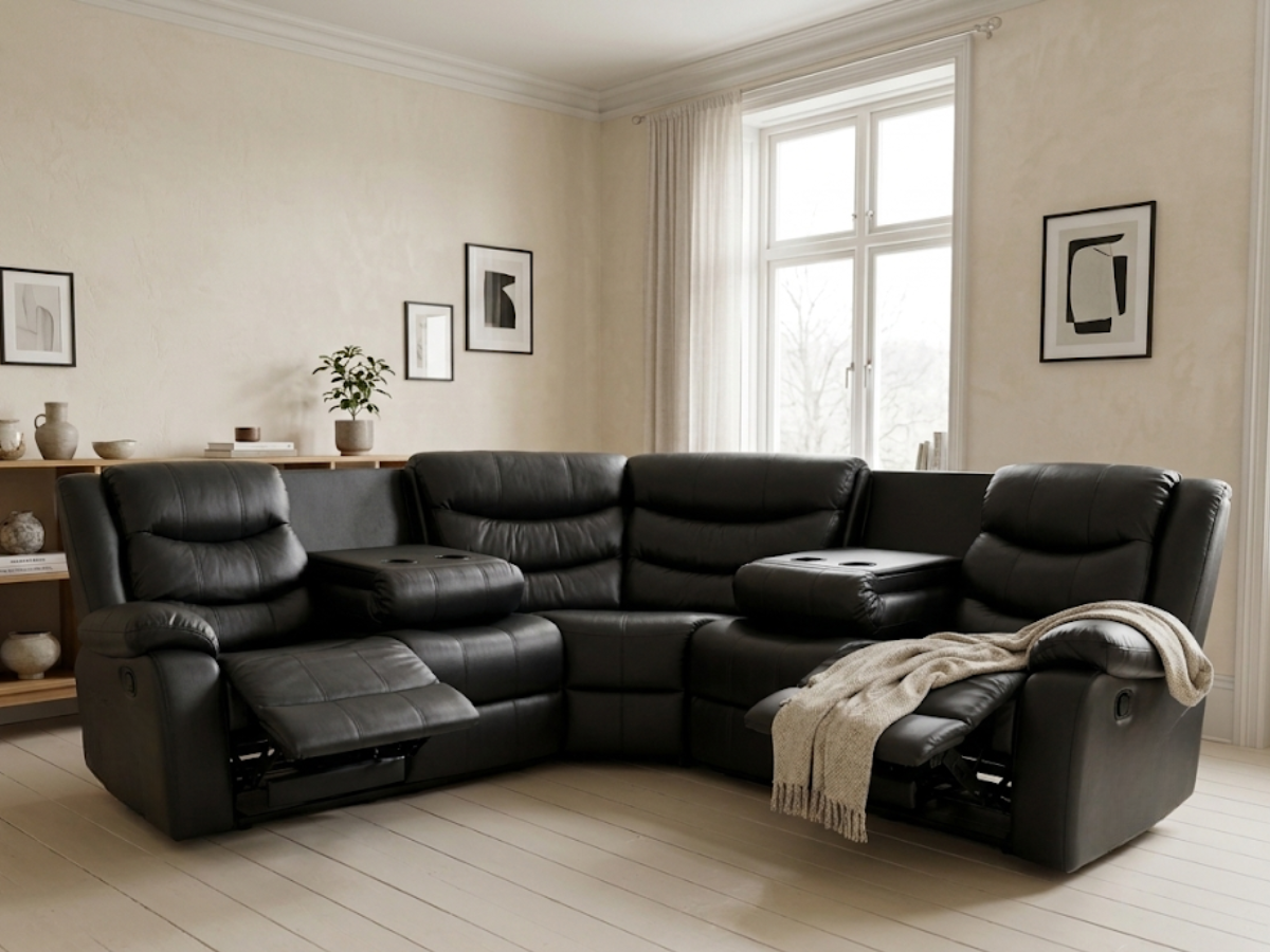 Roma Leather Recliner Corner Sofa