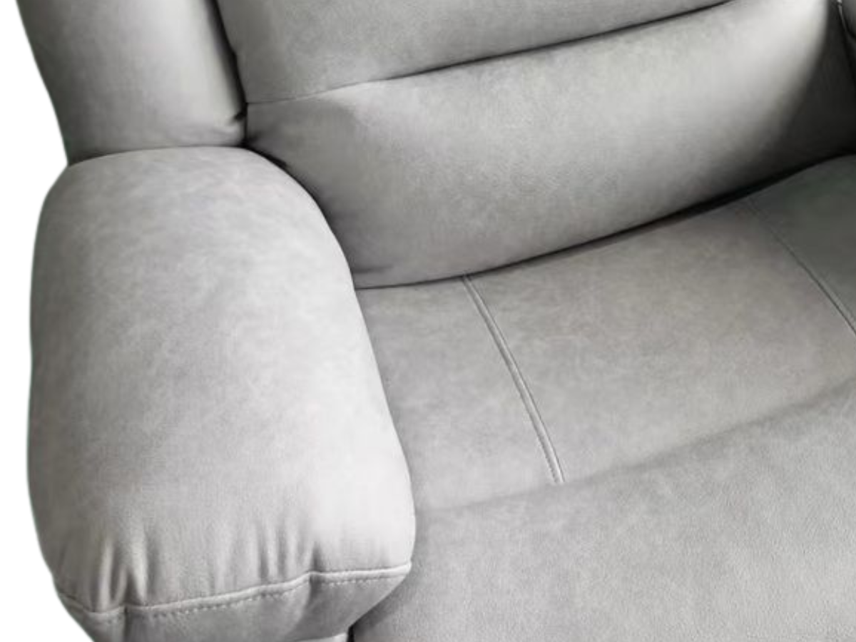 grey leather 3 seater electric recliner sofa