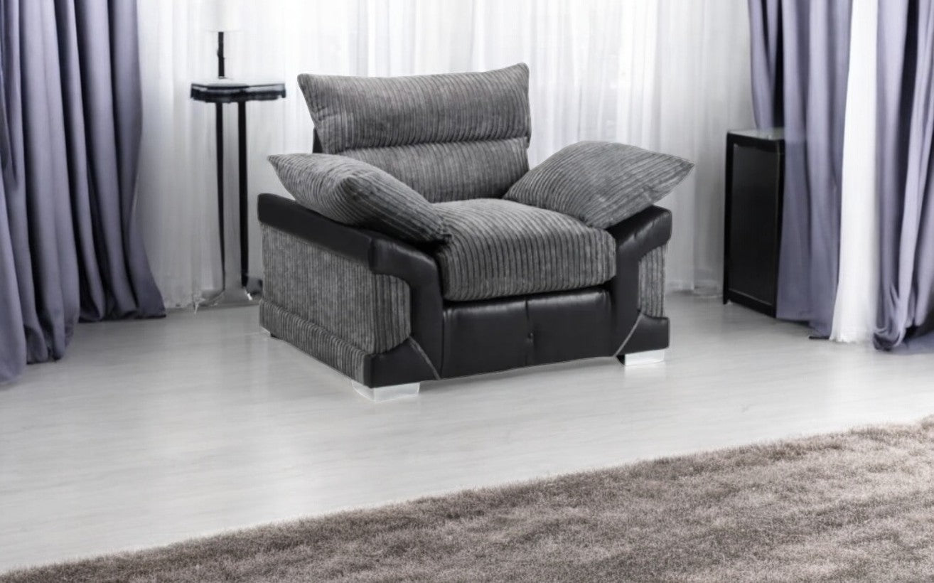 Logan Black/Grey Fabric Arm Chair