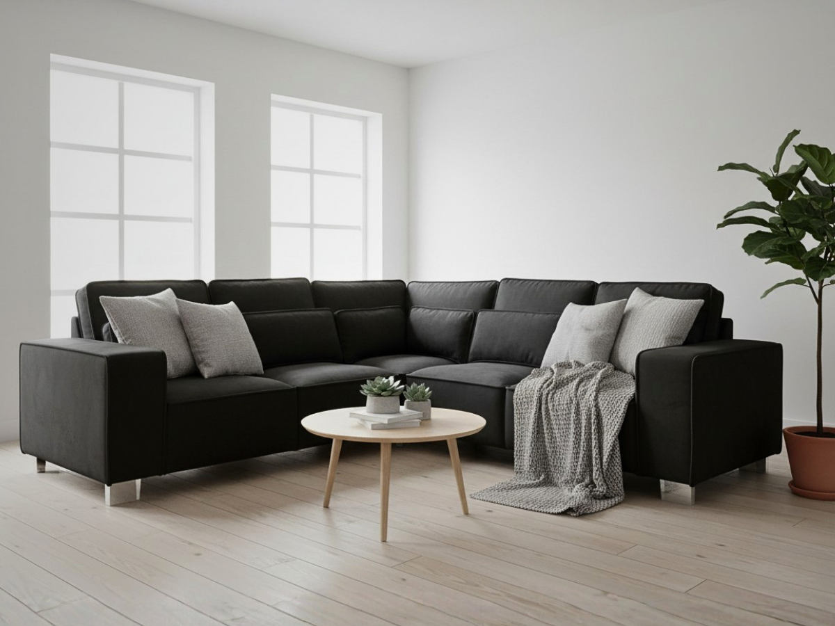 Sloane Black Double Corner Sofa