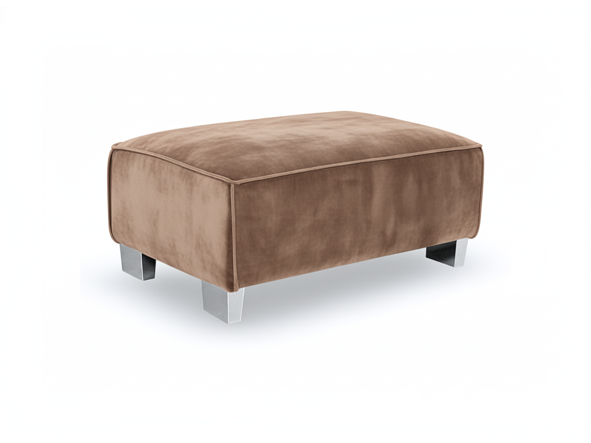Sloane Mink Plush Velvet Footstool