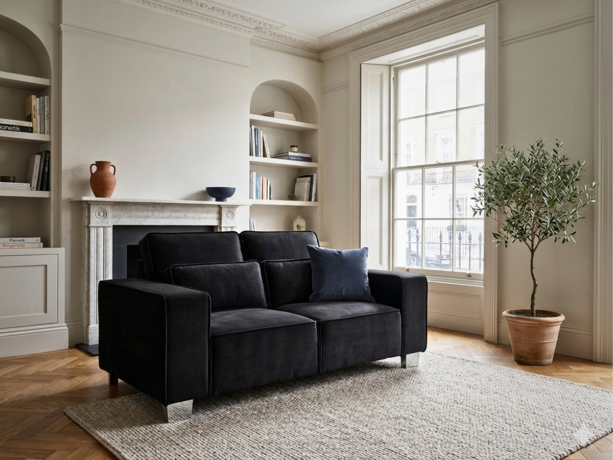 Sloane Black Sofa Set
Large velvet sofa set
Velvet sofas
Black velvet sofa
Large sofa 2 seater